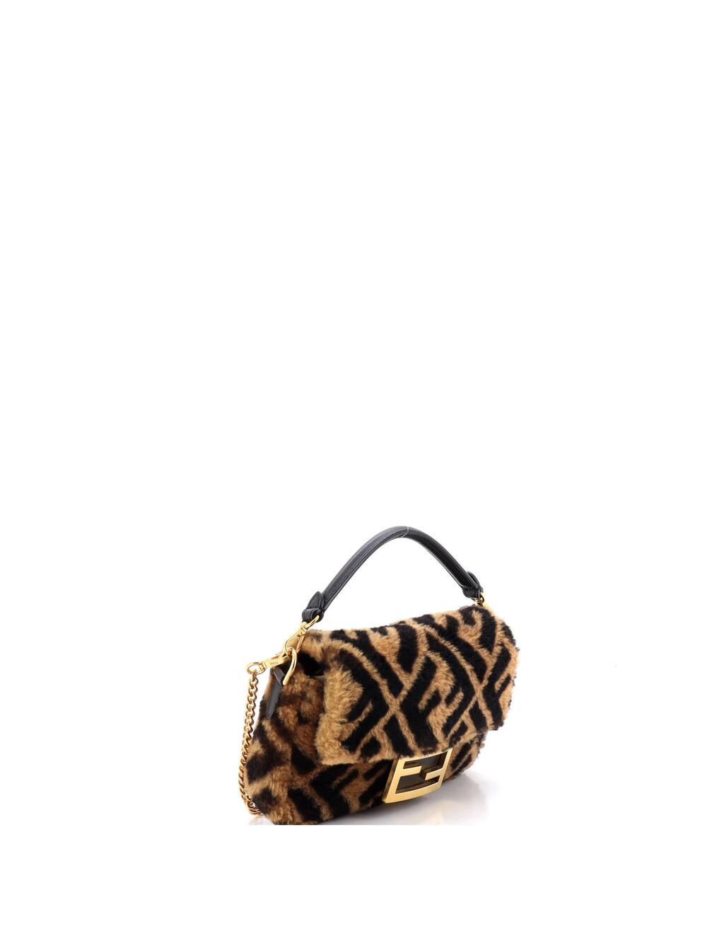 Fendi Baguette Nm Bag Zucca Shearling #294731F22B - Picture 2 of 7